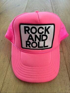 Aviator Nation Rock and Roll Hot Pink Mesh Trucker Hat